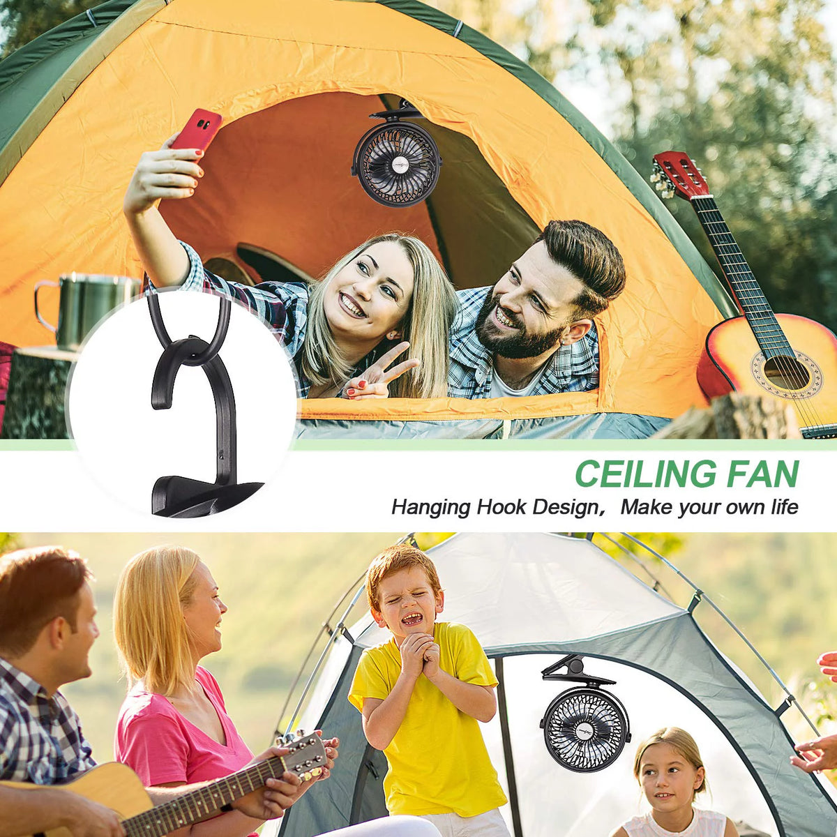 Portable Clip on Fan Black O83725