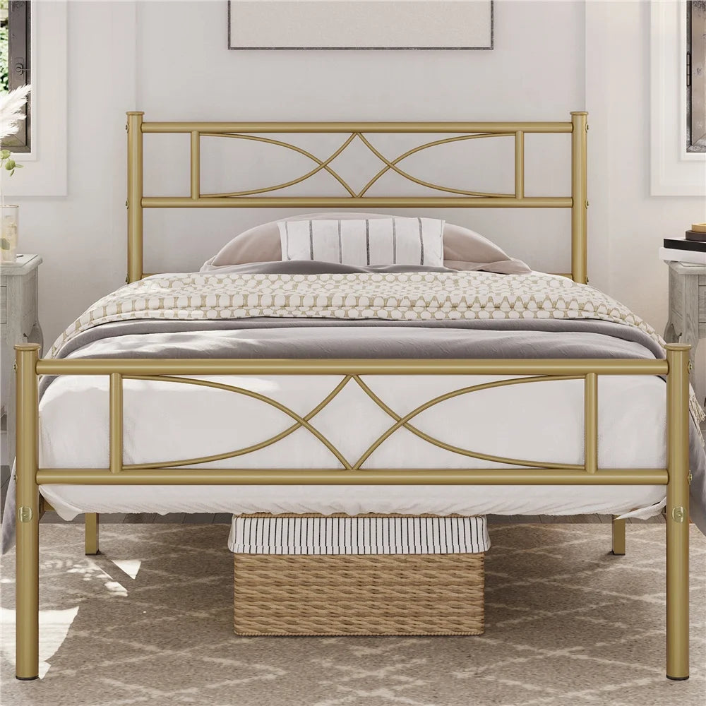 Black Queen Metal Bed with Headboard and Footboard Q3003